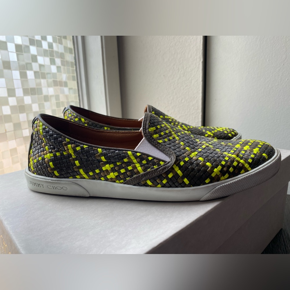 Jimmy Choo neon slip on sneaker sz 39